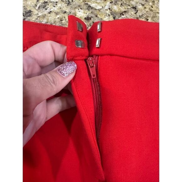 J. CREW Pants Women’s Size 4P Red High Rise Straight Leg Trouser Office Career - Picture 11 of 16